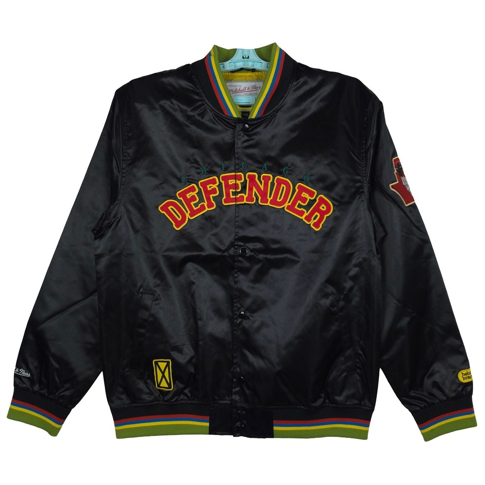 Hebru Brantley Mitchell & Ness Large Varsity Jacket Cut & Sew‎ Art Black NWT